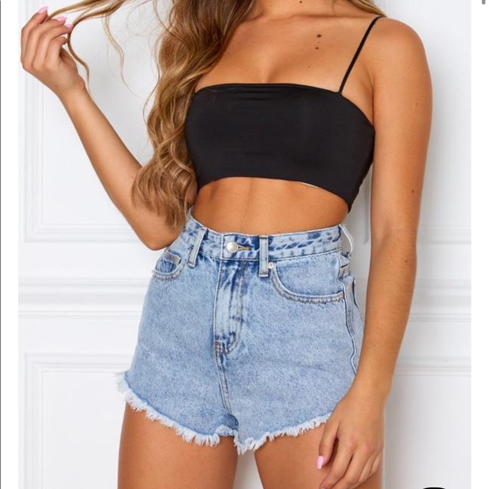 White Fox Boutique High waisted denim shorts